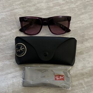 Ray-Ban Dark Purple Wayfarer Sunglasses with Black Case